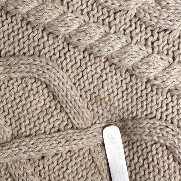Tasso Elba Men Beige Cable Knit Sweater 100% Cotton Vintage-Inspired Pullover L - Picture 8 of 12